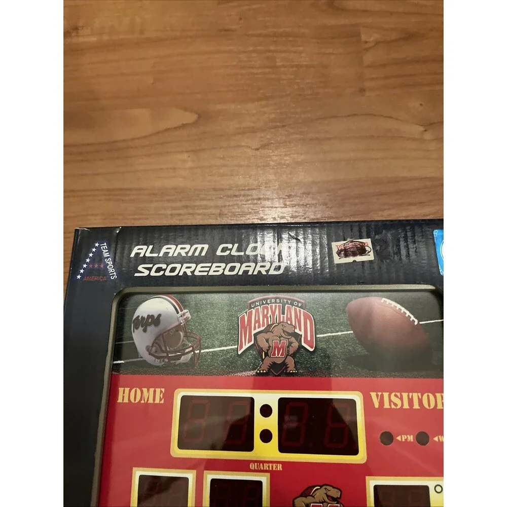 Maryland University Terrapins Digital Alarm Clock Scoreboard Multicolor